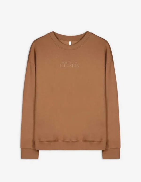 Sweatshirt - Messageprint - hellbraun