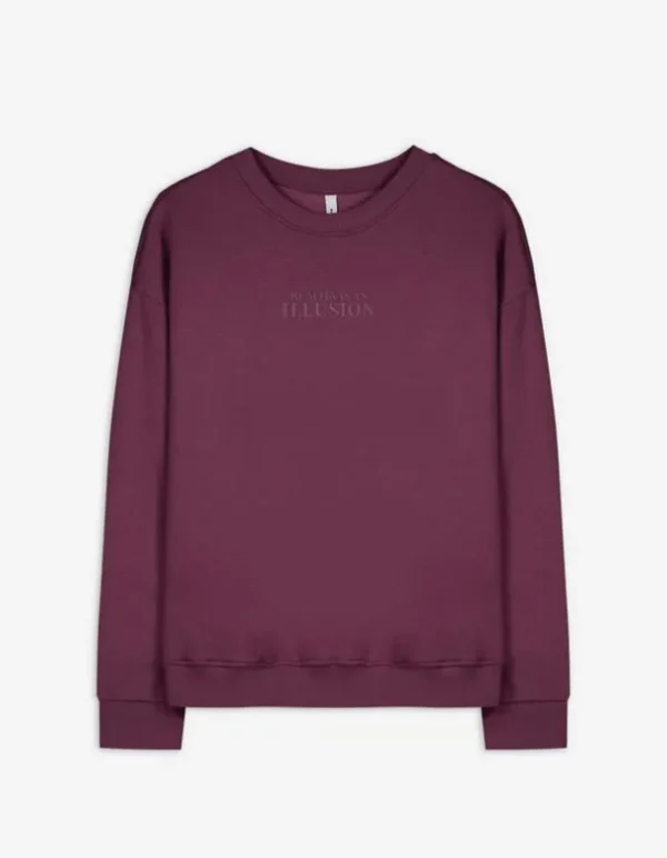 Sweatshirt - Messageprint - dunkellila
