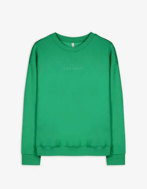 Sweatshirt - Messageprint - grün