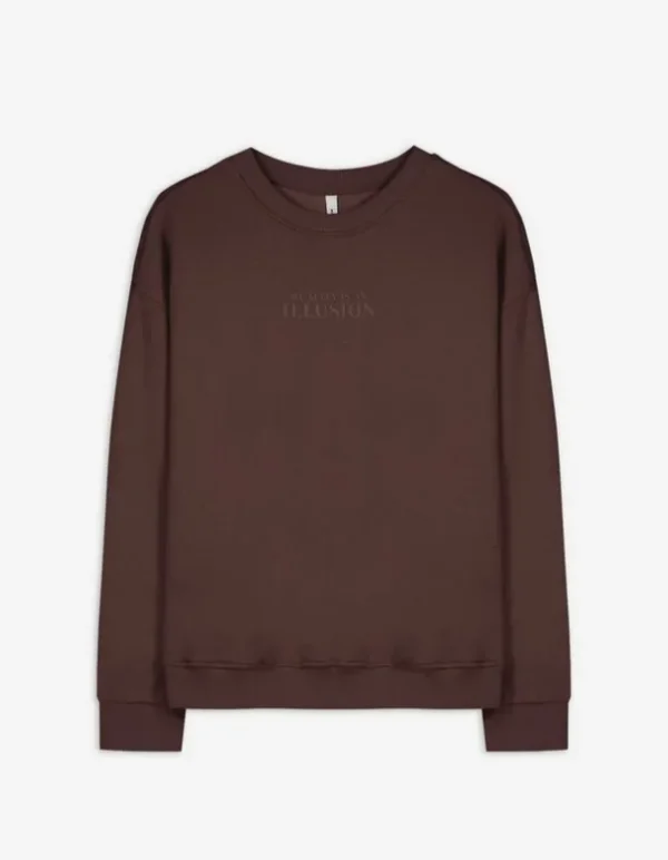 Sweatshirt - Messageprint - braun