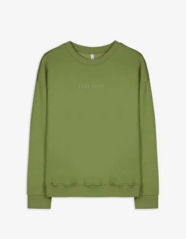 Sweatshirt - Messageprint - grün