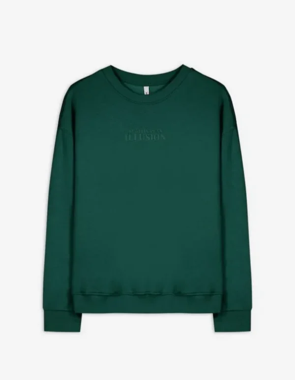 Sweatshirt - Messageprint - grün