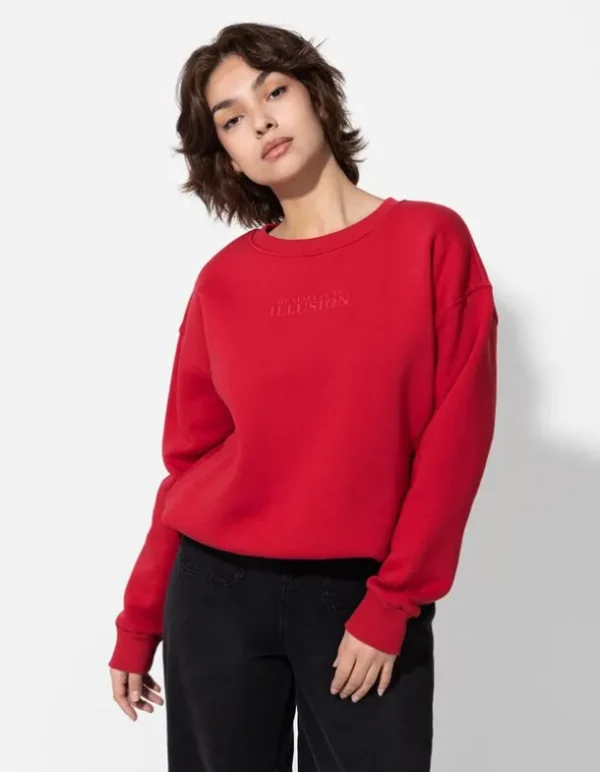 Sweatshirt - Messageprint - dunkelrot