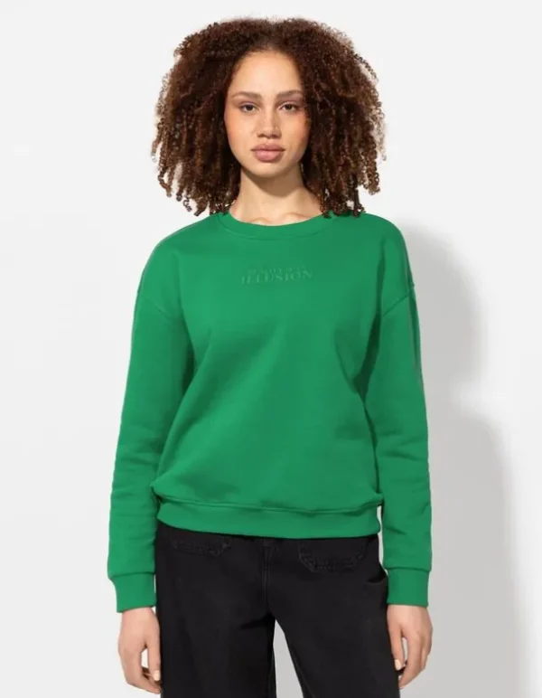Sweatshirt - Messageprint - grün