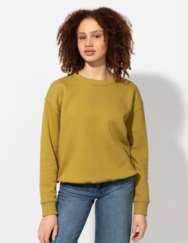 Sweatshirt - Messageprint - grün
