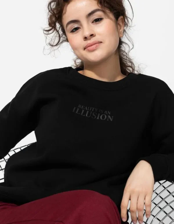 Sweatshirt - Messageprint - schwarz