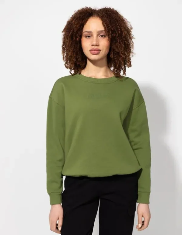Sweatshirt - Messageprint - grün