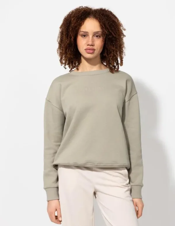 Sweatshirt - Messageprint - grün
