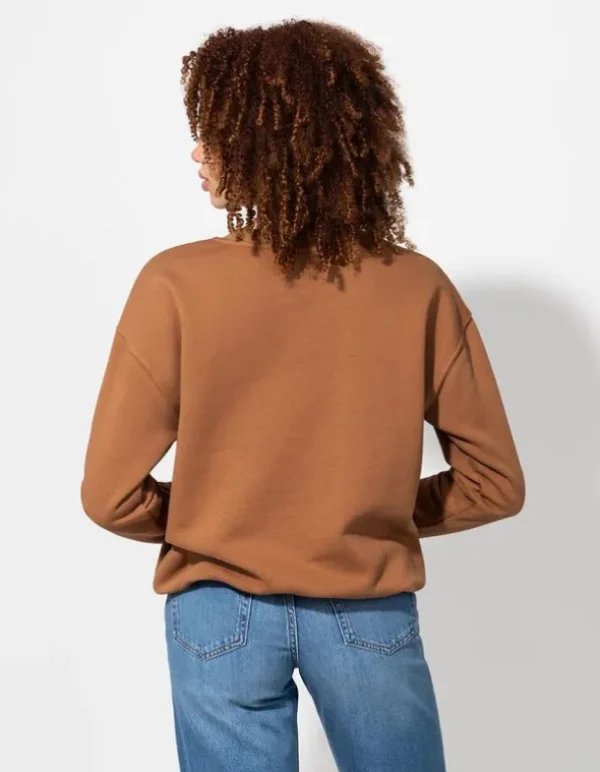 Sweatshirt - Messageprint - hellbraun