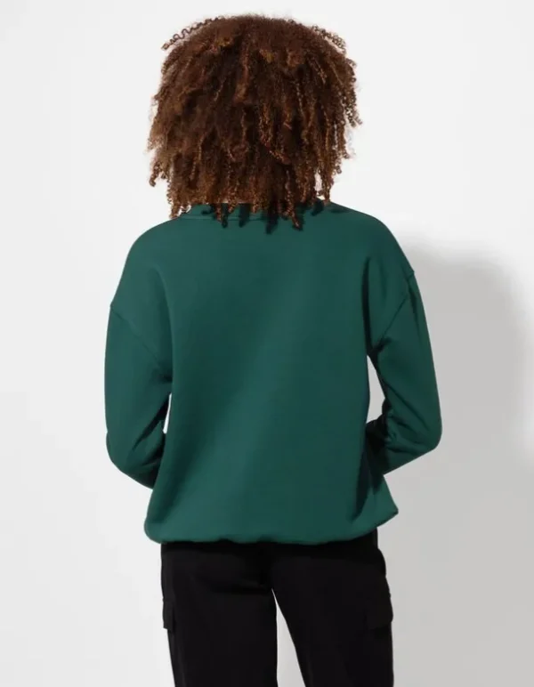 Sweatshirt - Messageprint - grün