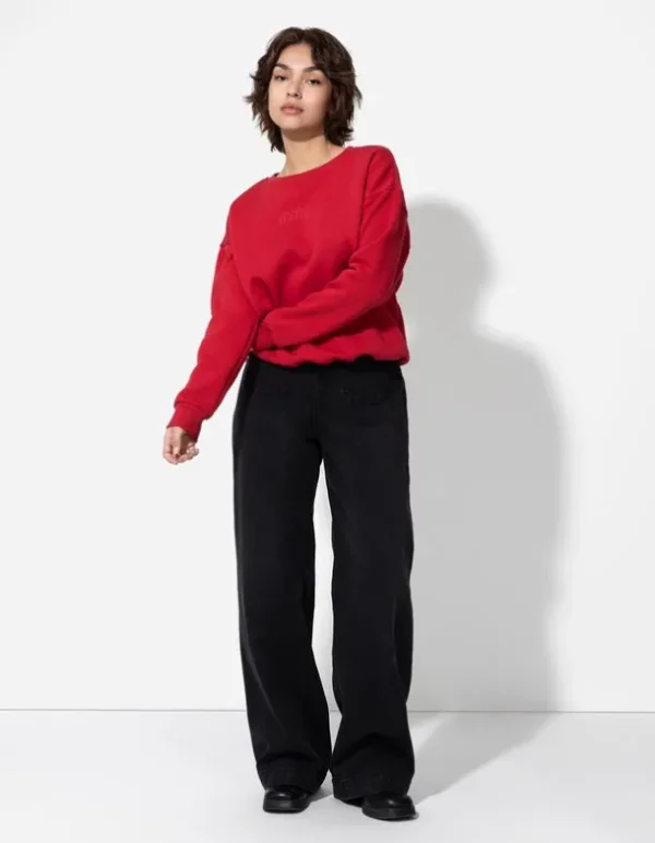 Sweatshirt - Messageprint - dunkelrot