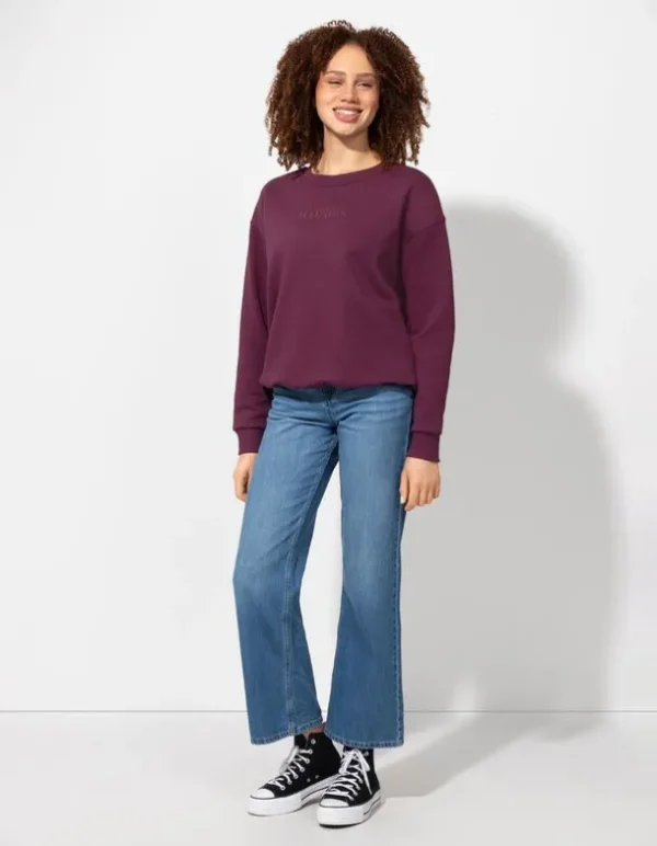 Sweatshirt - Messageprint - dunkellila