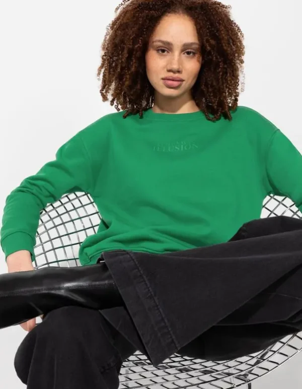 Sweatshirt - Messageprint - grün