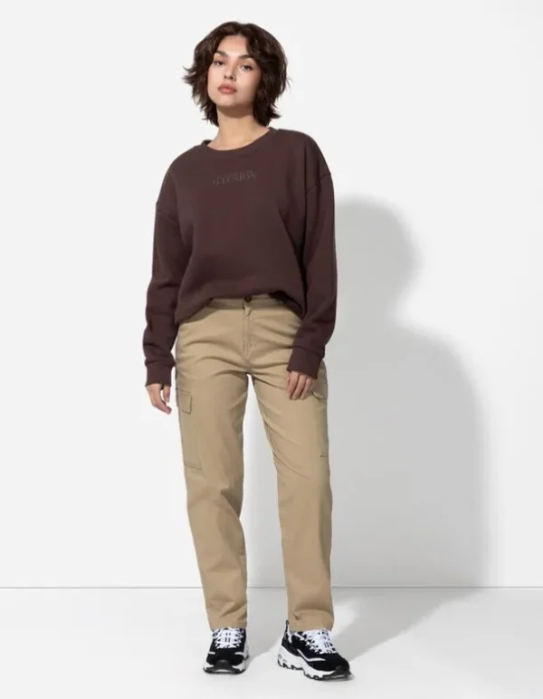 Sweatshirt - Messageprint - braun