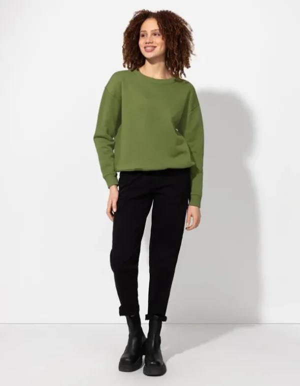 Sweatshirt - Messageprint - grün