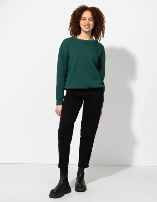 Sweatshirt - Messageprint - grün