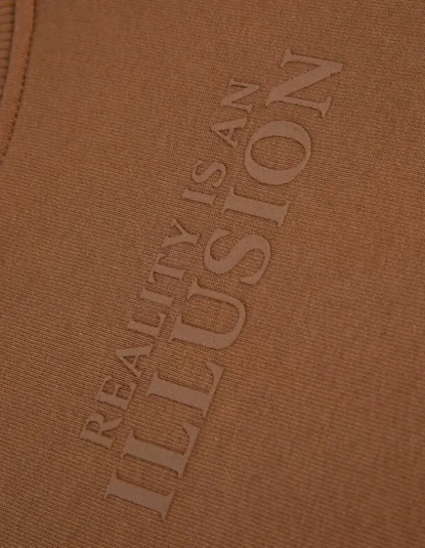 Sweatshirt - Messageprint - hellbraun