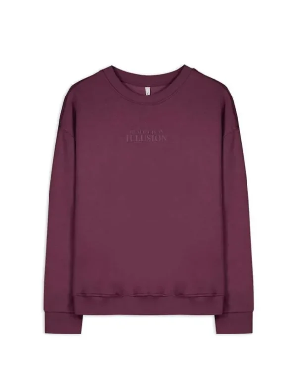 Sweatshirt - Messageprint - dunkellila