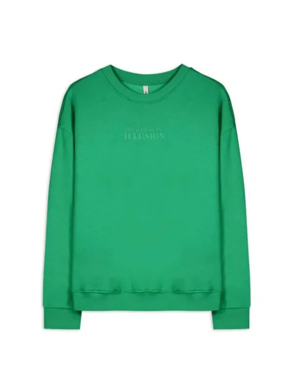 Sweatshirt - Messageprint - grün