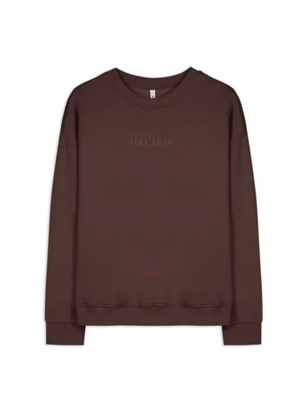 Sweatshirt - Messageprint - braun