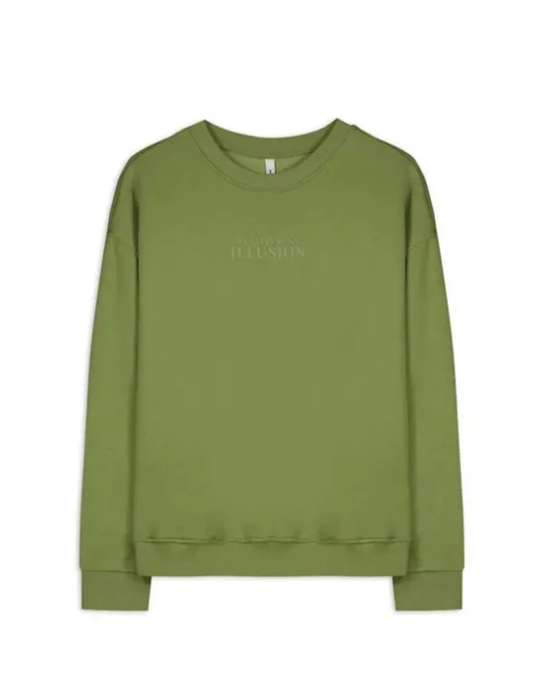 Sweatshirt - Messageprint - grün