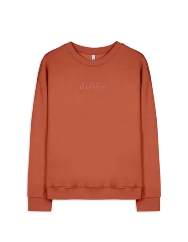 Sweatshirt - Messageprint - braun