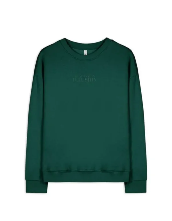 Sweatshirt - Messageprint - grün