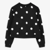 Sweatshirt - Punktemuster - schwarz