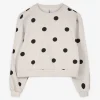 Sweatshirt - Punktemuster - beige