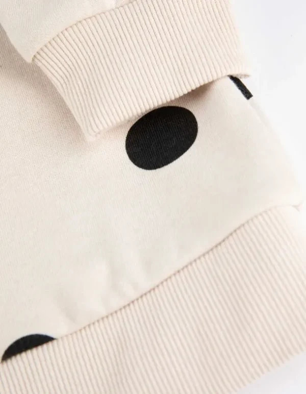 Sweatshirt - Punktemuster - beige