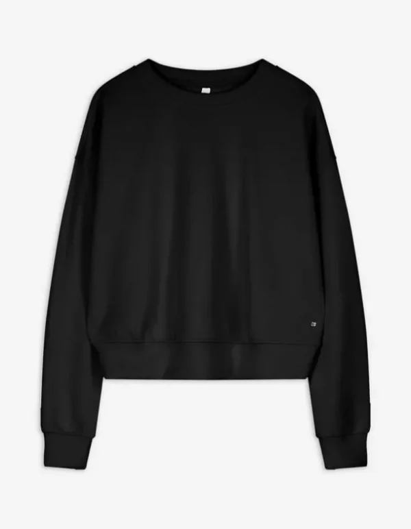 Sweatshirt - Rundhals-Ausschnitt - schwarz