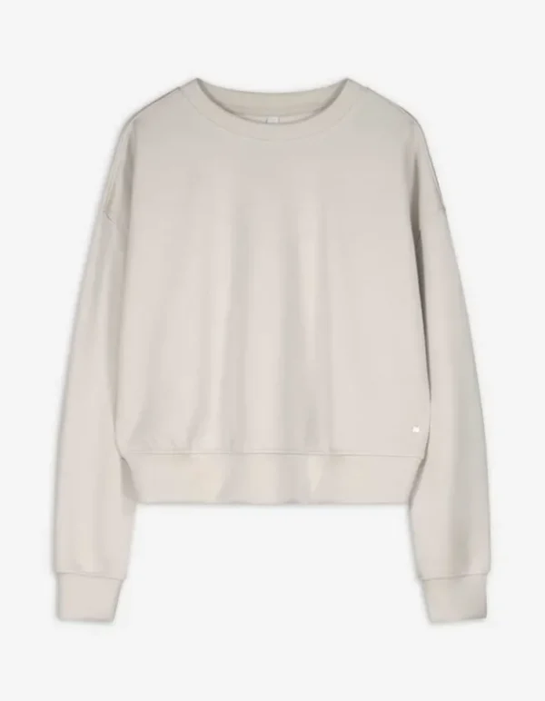 Sweatshirt - Rundhals-Ausschnitt - beige