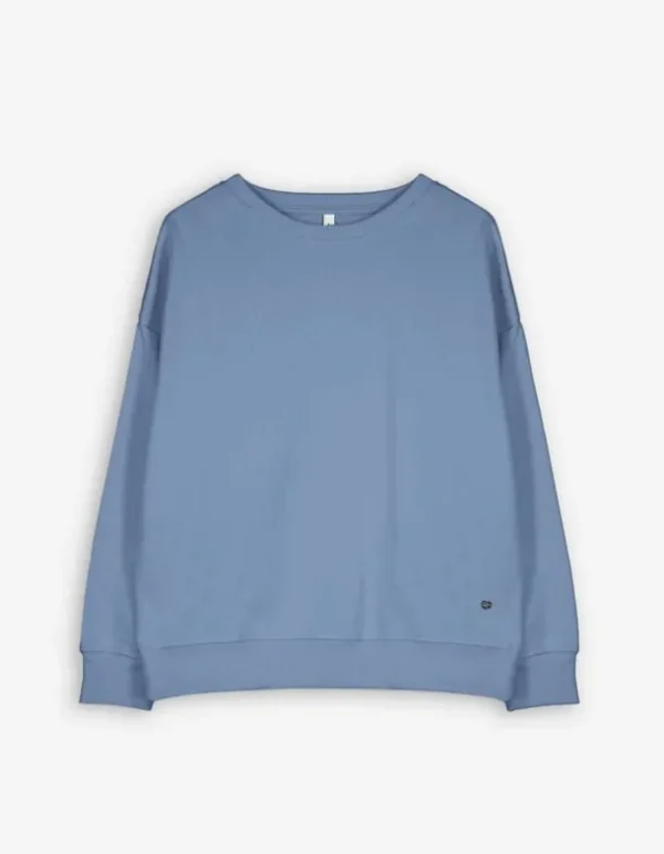 Sweatshirt - Rundhals-Ausschnitt - hellblau
