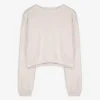 Sweatshirt - Rundhals-Ausschnitt - beige