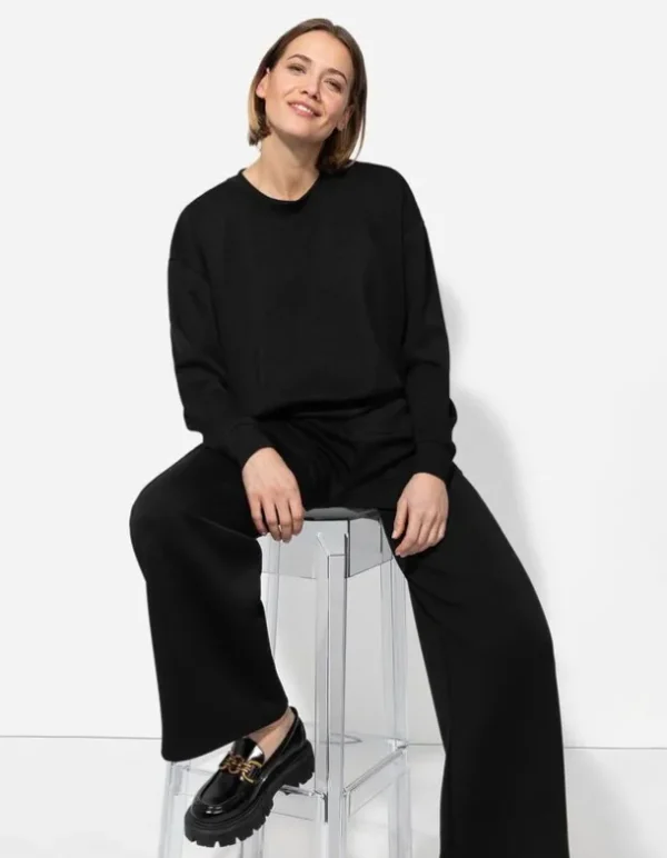 Sweatshirt - Rundhals-Ausschnitt - schwarz