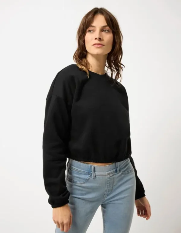 Sweatshirt - Rundhals-Ausschnitt - schwarz