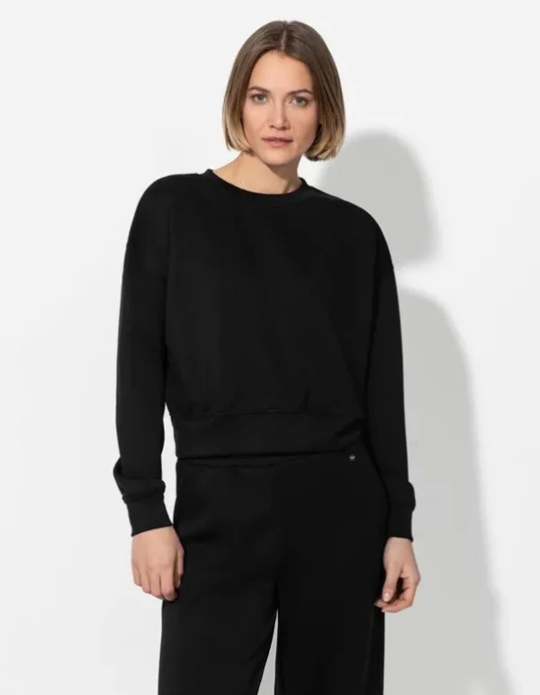 Sweatshirt - Rundhals-Ausschnitt - schwarz