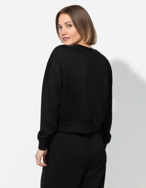 Sweatshirt - Rundhals-Ausschnitt - schwarz