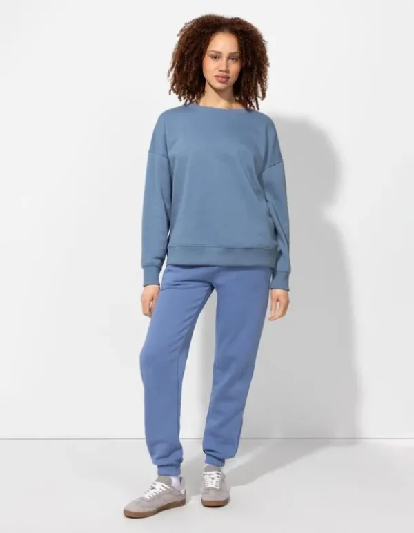 Sweatshirt - Rundhals-Ausschnitt - hellblau