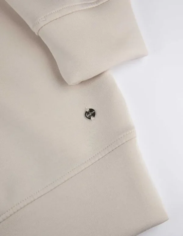 Sweatshirt - Rundhals-Ausschnitt - beige