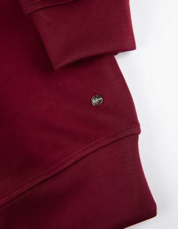Sweatshirt - Rundhals-Ausschnitt - dunkelrot