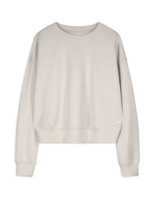 Sweatshirt - Rundhals-Ausschnitt - beige