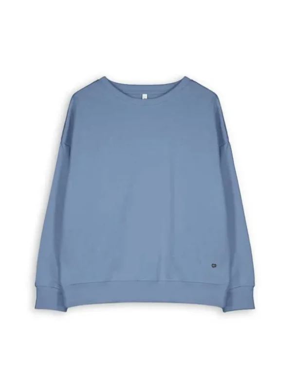 Sweatshirt - Rundhals-Ausschnitt - hellblau