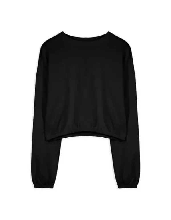Sweatshirt - Rundhals-Ausschnitt - schwarz
