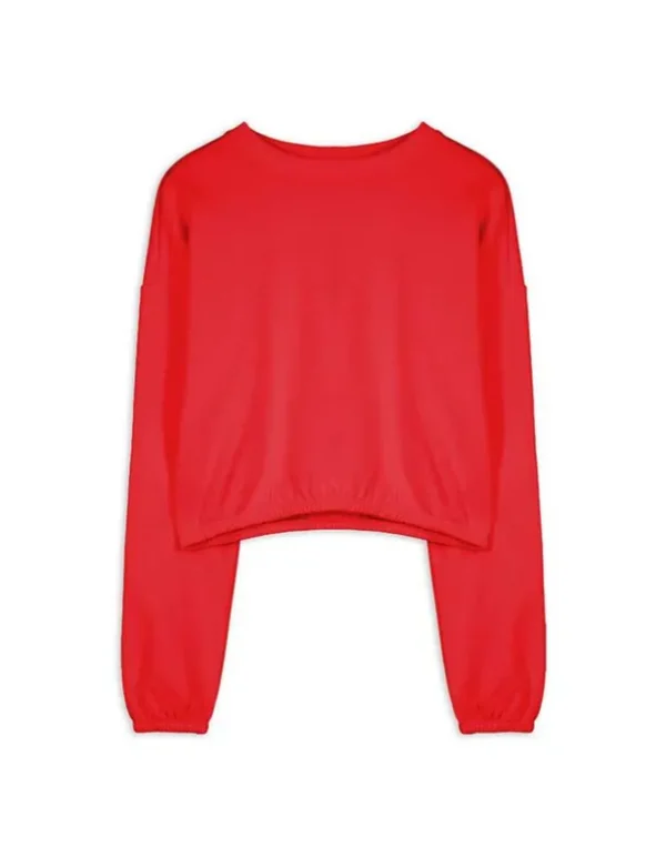 Sweatshirt - Rundhals-Ausschnitt - rot