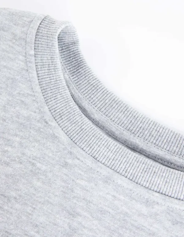 Sweatshirt - Rundhals-Ausschnitt - grau