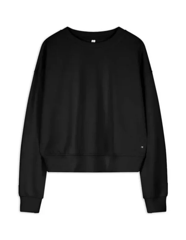 Sweatshirt - Rundhals-Ausschnitt - schwarz