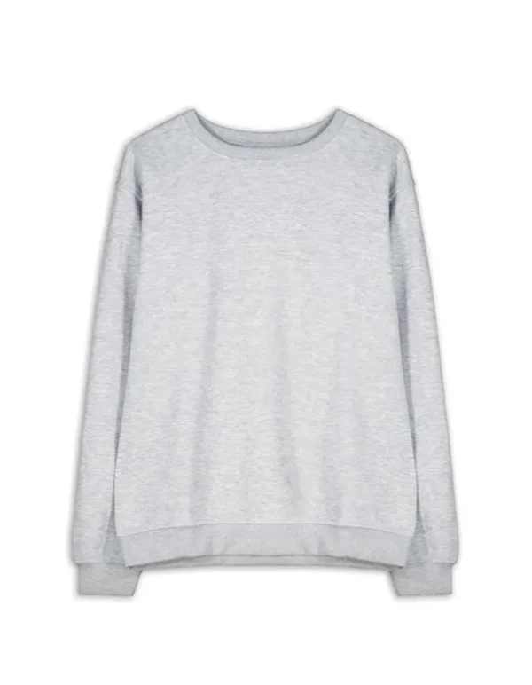 Sweatshirt - Rundhals-Ausschnitt - grau
