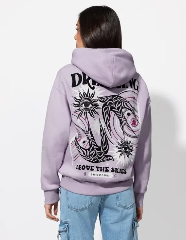 Sweatshirt - Rückenprint - lila