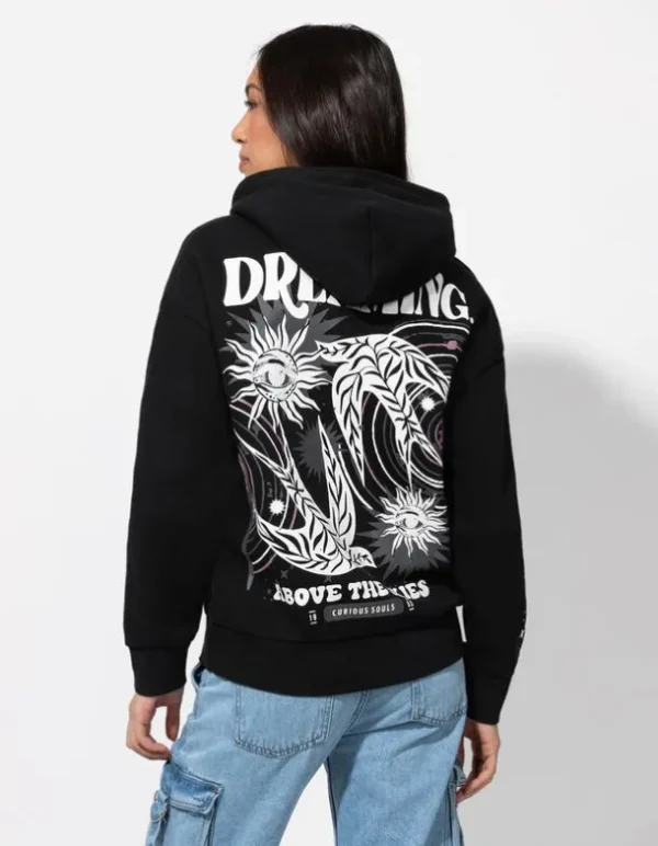 Sweatshirt - Rückenprint - schwarz
